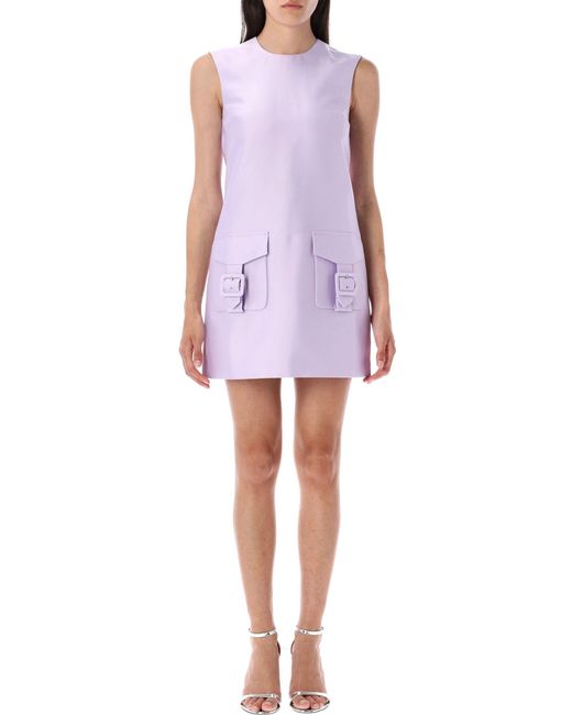 Self-Portrait Purple Taffeta Mini Dress