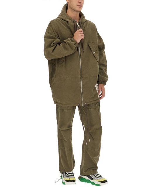 Moschino Green Military Parka for men