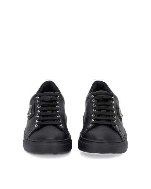 Philipp Plein Black Lo-Top Iconic Plein Logo Sneakers Shoes for men