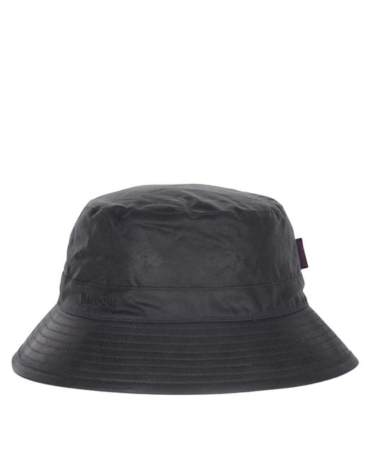 Barbour Black Wax Bucket Hat for men
