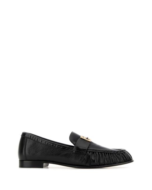 Fendi Black Nappa Leather Baguette Loafers