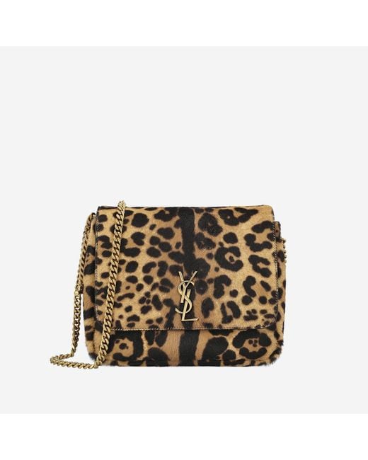 Saint Laurent Black Pony Skin Effect Shoulder Bag Calfskin Leather