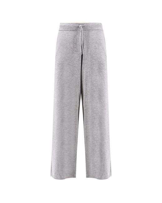 Pinko Gray Veraguas Wool And Cashmere Trousers