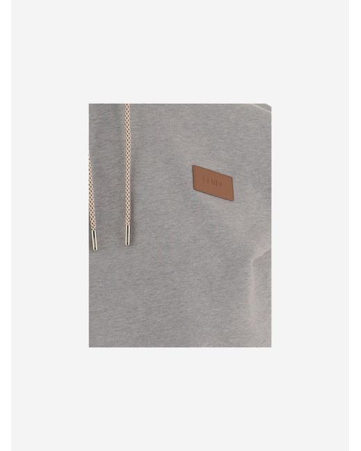 Fendi Gray Cotton Hooded Sweatshirt