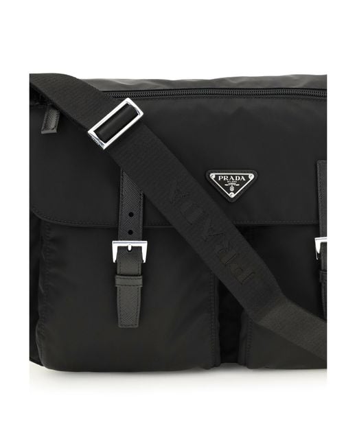 Prada Black Re-Nylon Shoulder Bag Polyamide for men