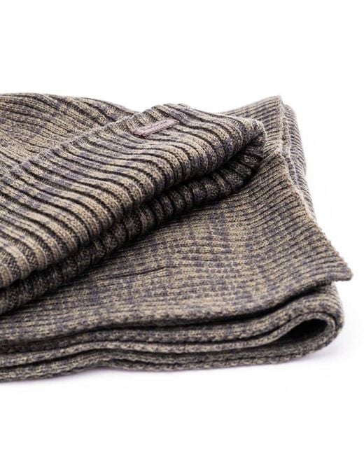 Barbour Gray Scarf And Beanie Set for men