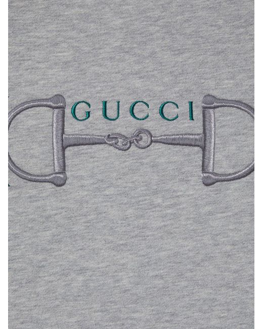Gucci Gray Cotton Sweatshirt With Logo Sweatshirts for men