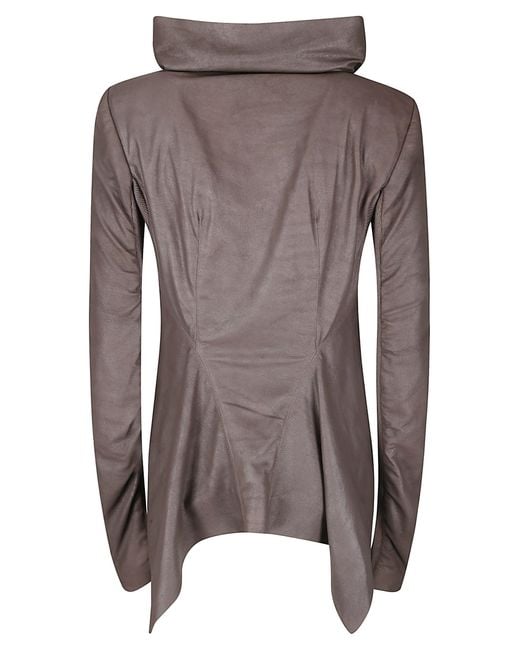 Rick Owens Brown Tailored Lamb Leather Jacket With Padded Shoulders
