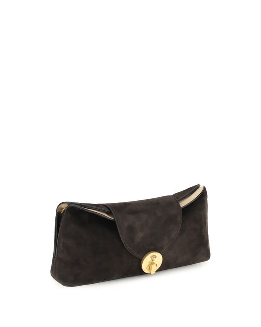 Versace White Suede Pouch Vivian Calf Leather Shoulder Bags