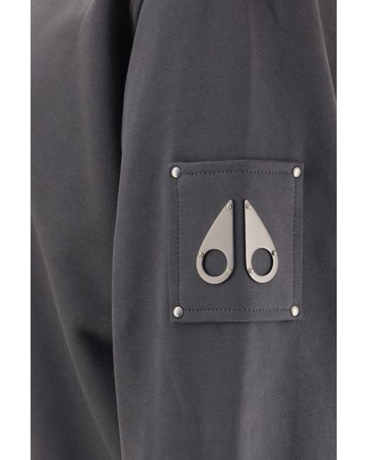 Moose Knuckles Gray Hartsfield Crewneck Sweatshirt Cotton Sweatshirts for men