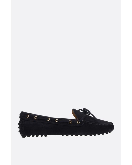 Car Shoe White Suede Driving Loafers