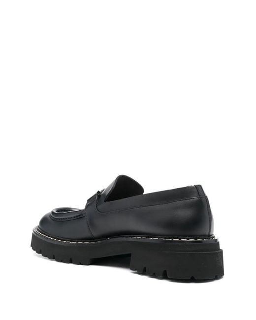 Ferragamo Gray Ferragamo Gancini Chunky Leather Loafers for men