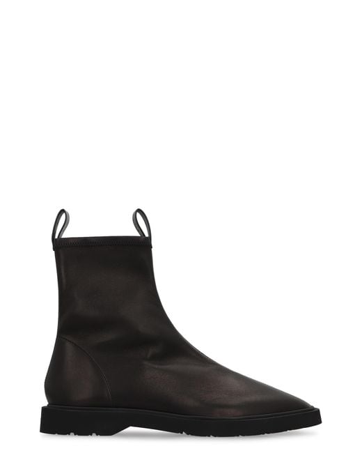 Céline Black Leather Ankle Boot With Tapered Shape Lamb for men