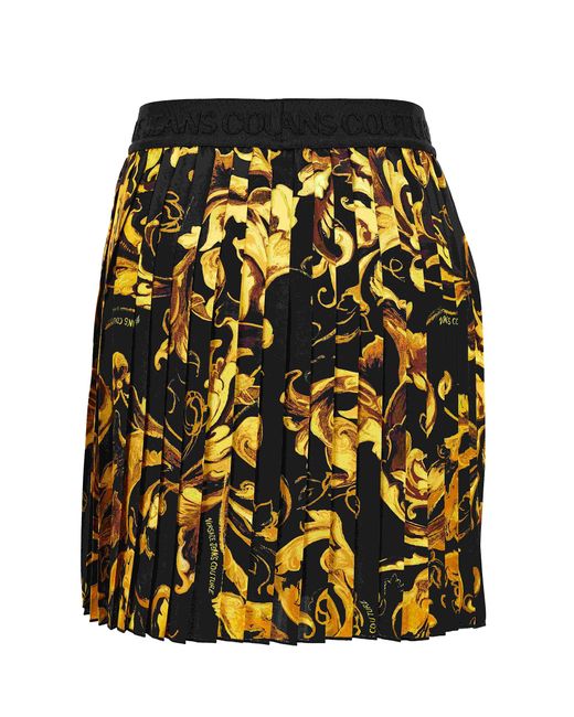 Versace Black Jeans Couture Skirt