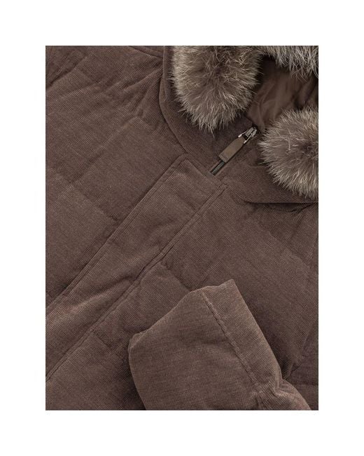 Herno Brown Cotton Bomber Clothing for men