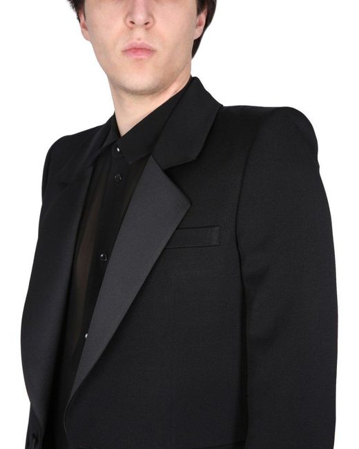 Saint Laurent Black Single-breasted Tuxedo Jacket for men