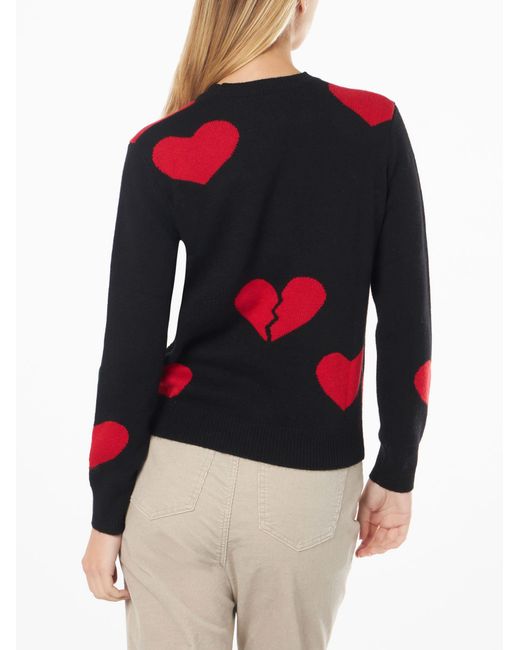 Mc2 Saint Barth Red Crewneck Sweater With Heart Breaker Embroidery