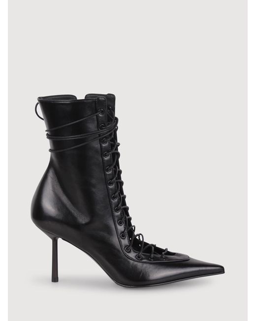 Le Silla Black Colette Lace-Up Ankle Boots