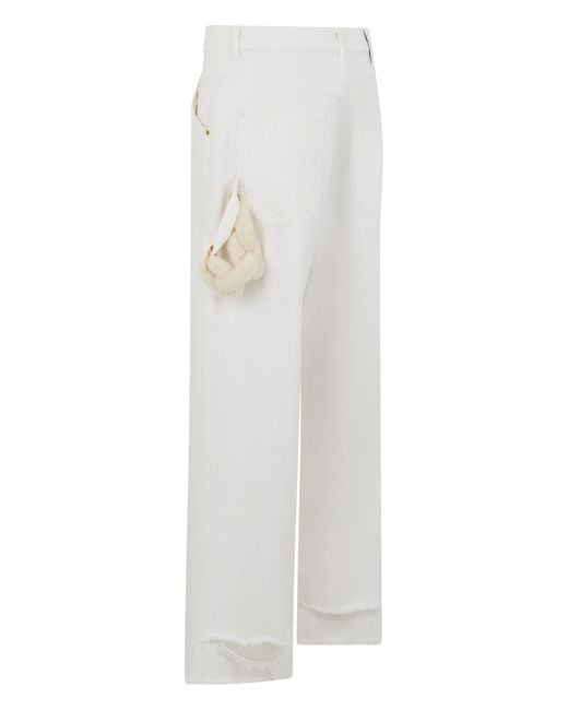 DARKPARK White Wide-Leg Jeans Cotton