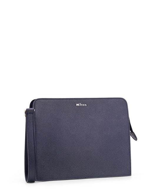 Kiton Blue Clutch for men