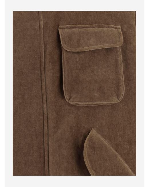 Giorgio Armani Brown Cotton And Linen Jacket for men