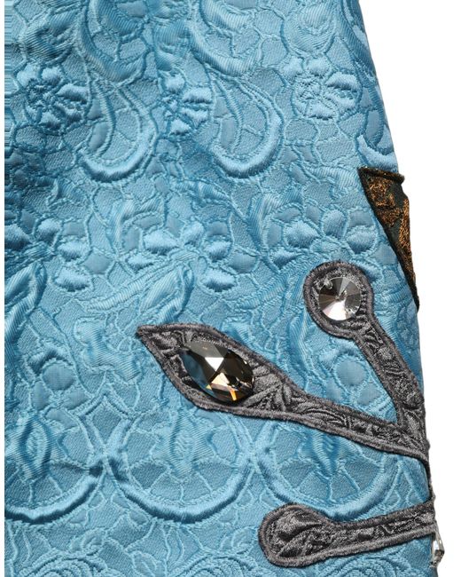 Dolce & Gabbana Blue Jacquard Embroidered A