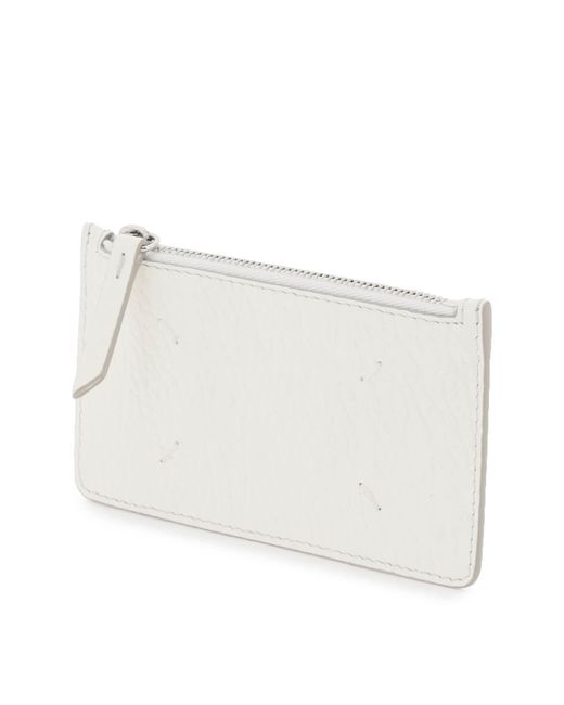 Maison Margiela White Leather Zipped Cardholder for men