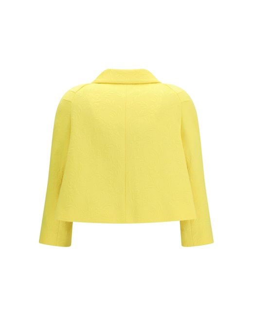 Dries Van Noten Yellow Cropped Jacket Canvas