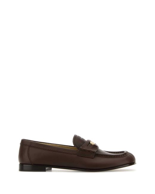 Miu Miu Brown Leather Loafers