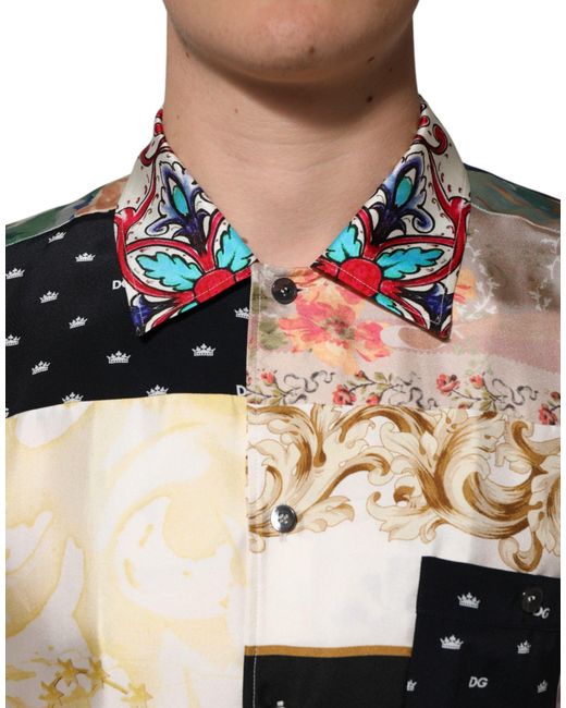 Dolce & Gabbana Multicolor Printed Button Down Casual Shirt for men