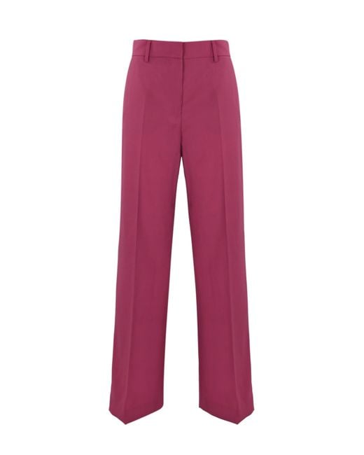 Weekend by Maxmara Red Visivo Wool Canvas Trousers