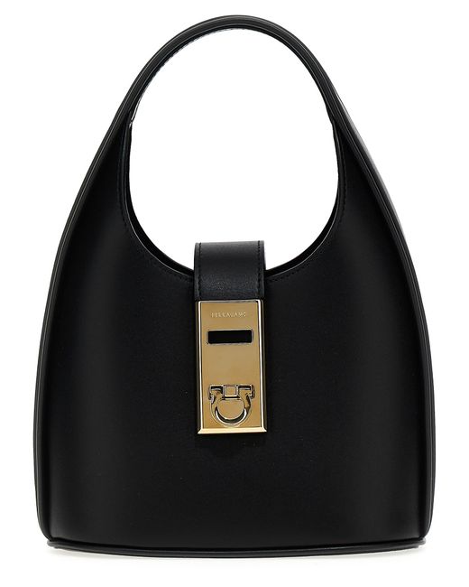 Ferragamo Black Mini Hobo Handbag