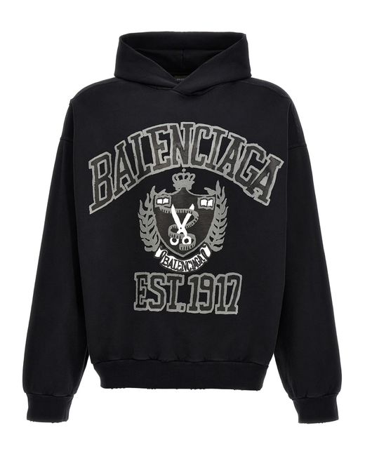 Balenciaga Black Dyi College Sweatshirt for men