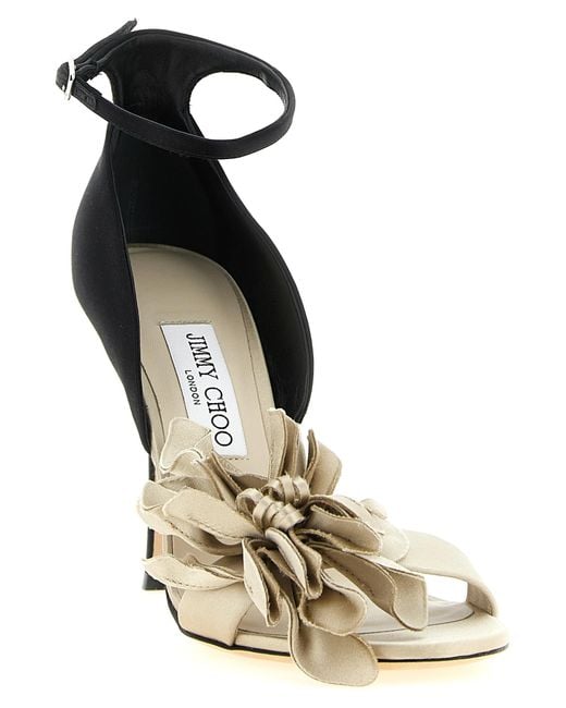 Jimmy Choo Metallic Tencel Stiletto Heel Sandals