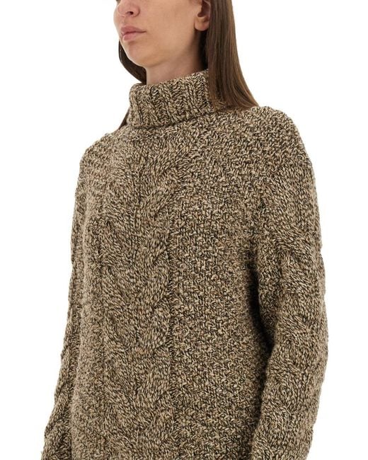 Kiton Green Wool Jersey Camel Jumpers