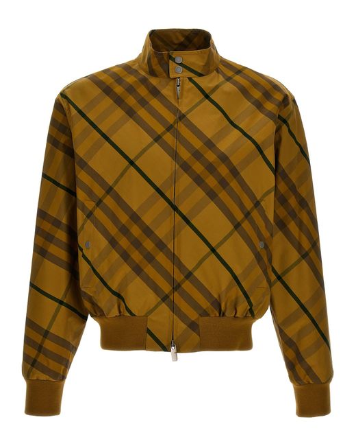 Burberry Green Check Print Jacket Casual Jackets, Parka for men