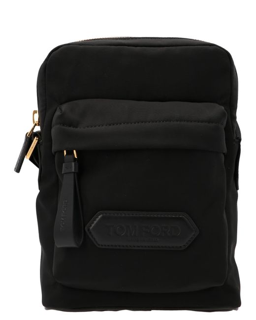 Tom Ford Black Logo Nylon Crossbody Bag Crossbody Bags for men