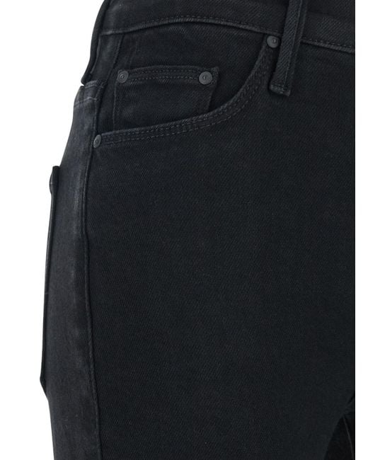 Mother Black Jeans Mid Rise Flared Denim