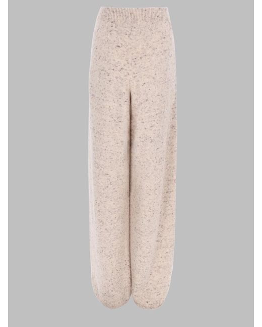 Fabiana Filippi Natural Wide Leg Wool Blend Trousers