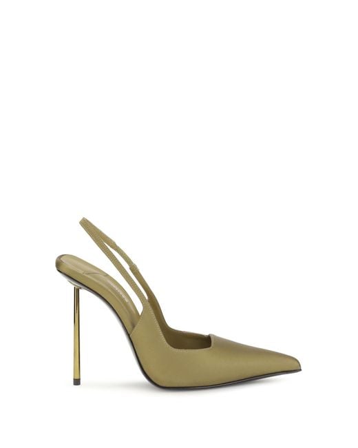 Le Silla Green Slingback Pumps Amelia Silk