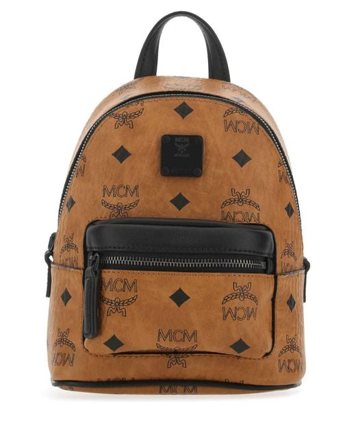 MCM Brown Printed Leather Handbag