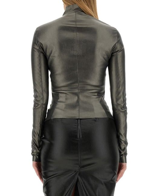 Rick Owens Black Leather Jacket