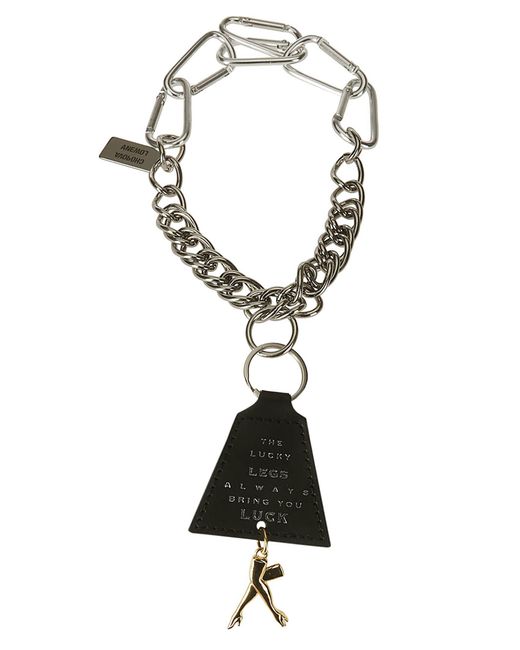 Chopova Lowena Black Leg-charm Chain Necklace
