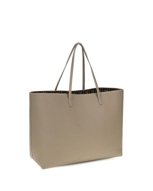 Fendi White Medium Roll Roman Leather Shopping Bag Calf Bos Taurus Shoulder