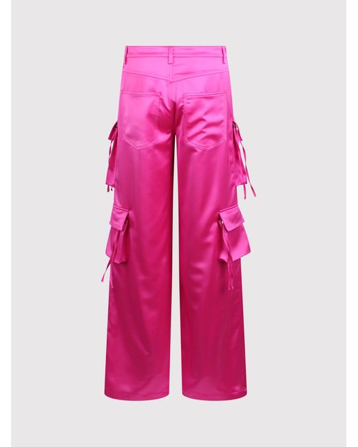 GIUSEPPE DI MORABITO Pink Straight Low-Waisted Cargo