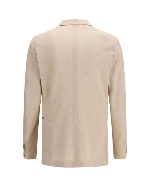 Lardini Natural Double-Breasted Jacket Outer: Cotton; Inner: Cupro Blazers E Vests for men