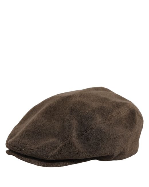 Dolce & Gabbana Brown Cotton Newsboy Cloth Capello Hat for men