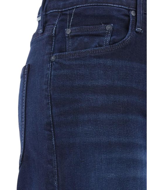 Mother Blue 'The Twister Sneak' Jeans With Belt Loops And Wide Leg