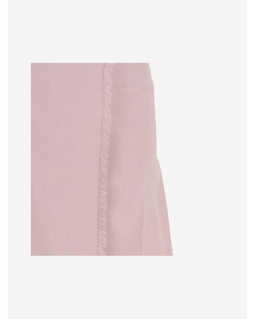 Burberry Pink Kilt In Wool