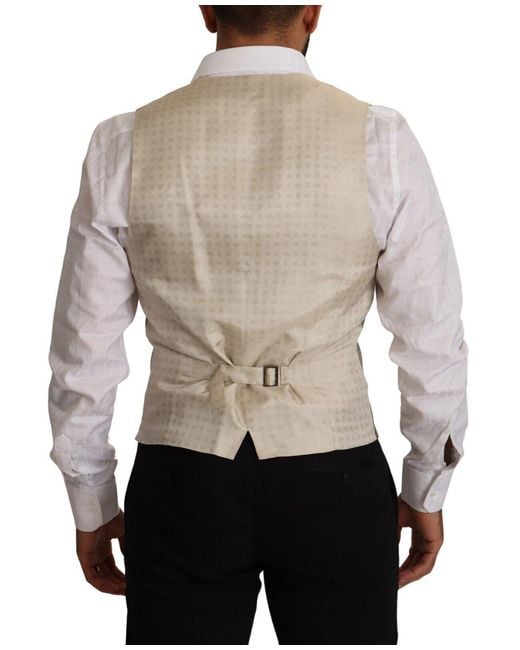Dolce & Gabbana Brown Wool Single Breasted Waistcoat Vest Virgin Clothing for men